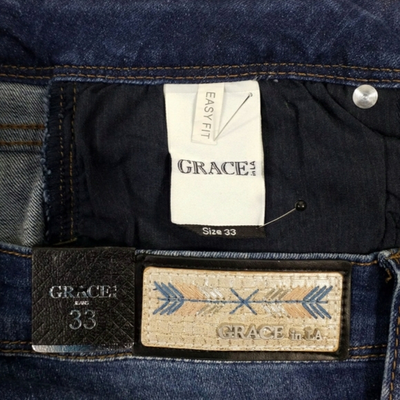 Grace In LA Dark Wash Mid-Rise Easy Fit Bootcut Denim Jeans Womens Size 33 - Picture 11 of 12